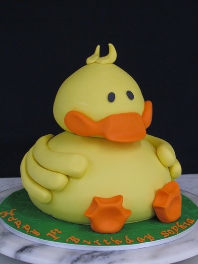 Yellow duck cake