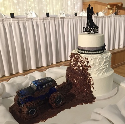 Monster truck wedding cake